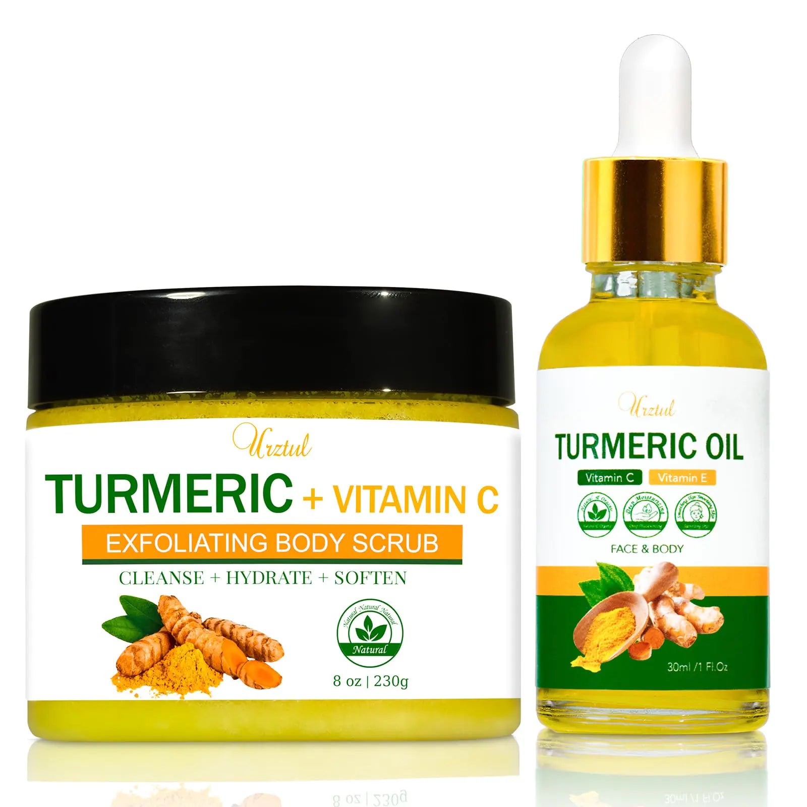 Turmeric Body Scrub Turmeric Oil Natural Organic Hydrating Exfoliating Scrub For Body Face Hand Foot Skincare Bikini Private Area Smooth & Soften Exfoliator Suitable for All Skin Types