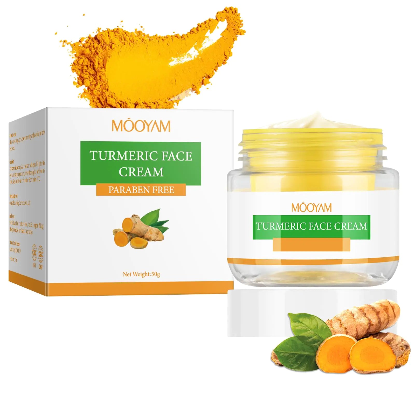 GUOYAOLIFU Moisturing Face Cream Skincare for WomenDay Night Turmeric Facial Cream for FaceHydration Face Cream for All Skin Types (1.7 Oz)